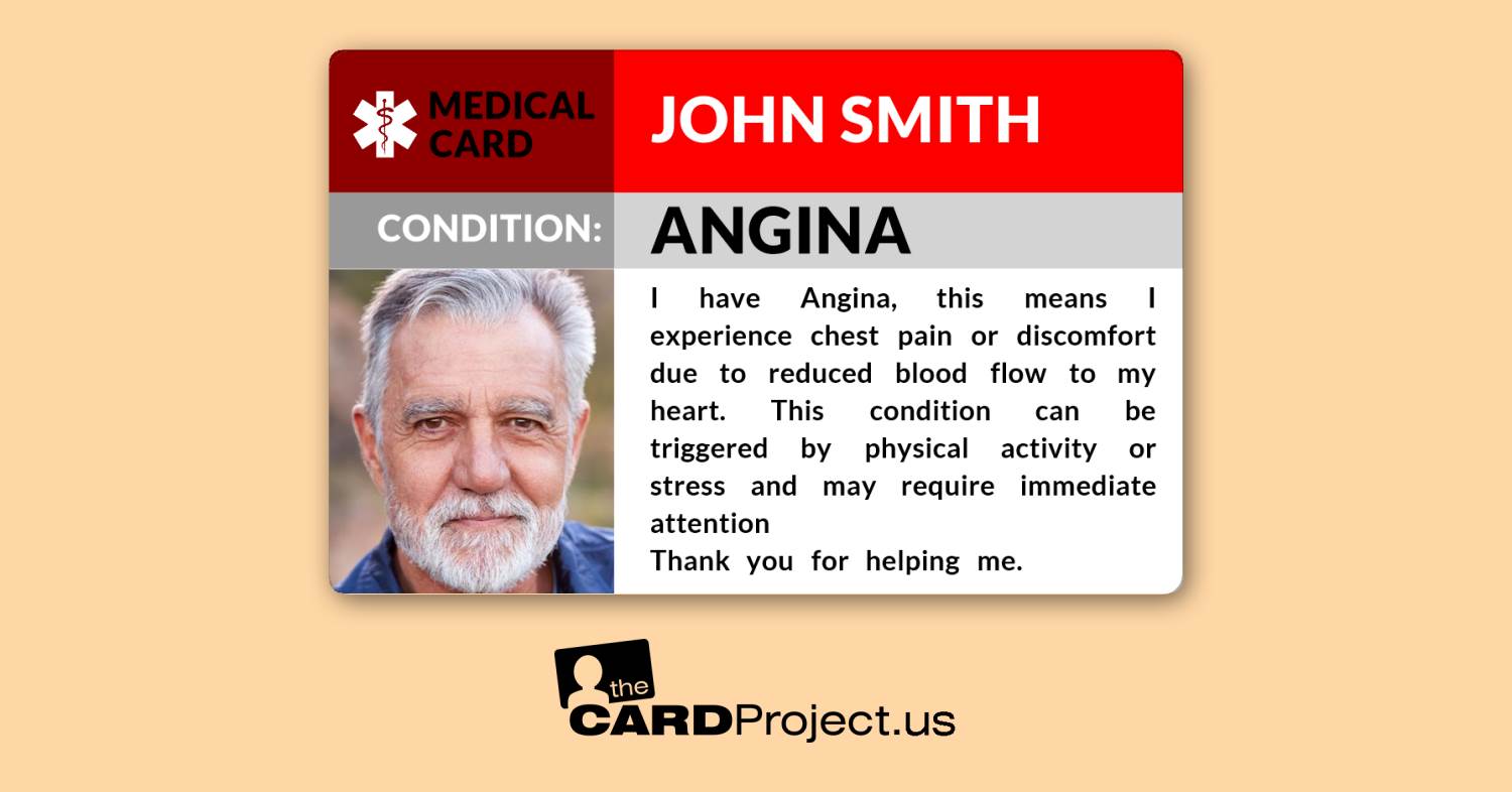 Angina Photo Medical ID Card (FRONT)